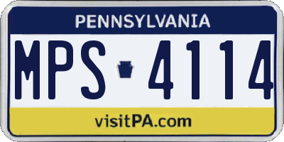 PA license plate MPS4114