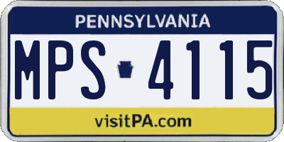 PA license plate MPS4115