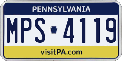 PA license plate MPS4119
