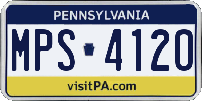 PA license plate MPS4120