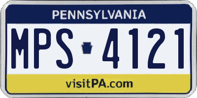PA license plate MPS4121