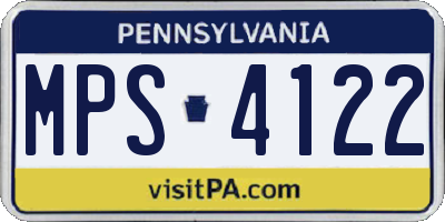 PA license plate MPS4122