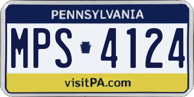 PA license plate MPS4124