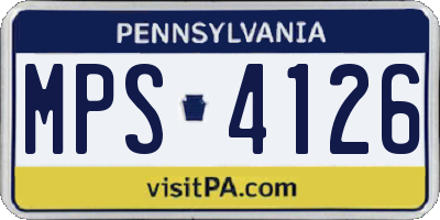 PA license plate MPS4126