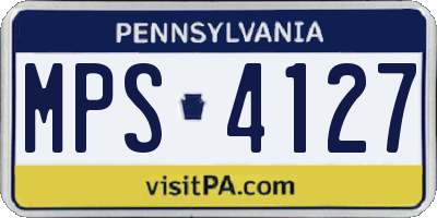 PA license plate MPS4127