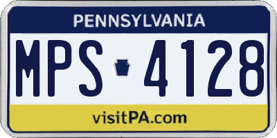 PA license plate MPS4128