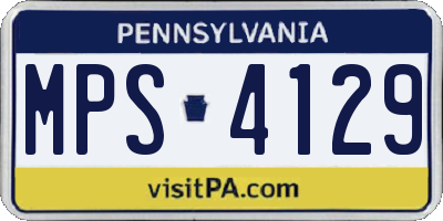 PA license plate MPS4129