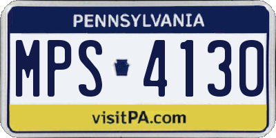 PA license plate MPS4130