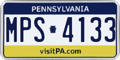 PA license plate MPS4133