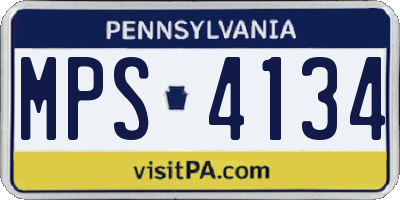 PA license plate MPS4134