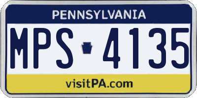 PA license plate MPS4135