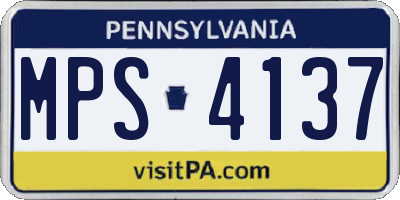 PA license plate MPS4137
