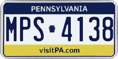 PA license plate MPS4138