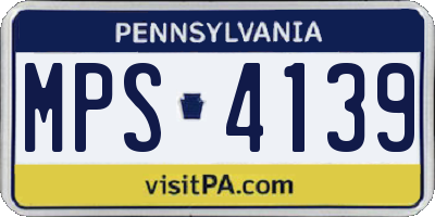 PA license plate MPS4139