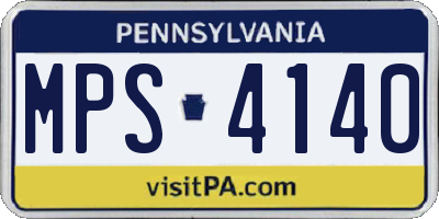 PA license plate MPS4140
