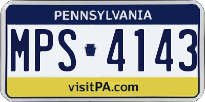 PA license plate MPS4143