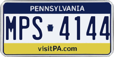 PA license plate MPS4144