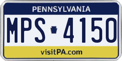 PA license plate MPS4150