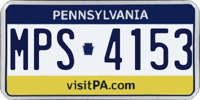 PA license plate MPS4153