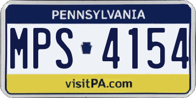 PA license plate MPS4154