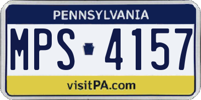PA license plate MPS4157