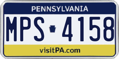PA license plate MPS4158