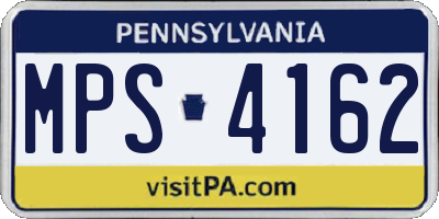 PA license plate MPS4162