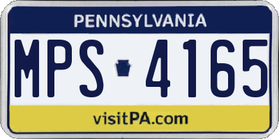 PA license plate MPS4165