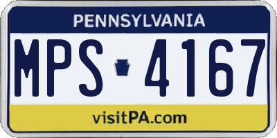 PA license plate MPS4167