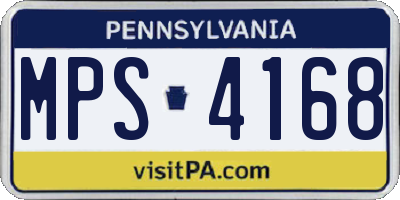 PA license plate MPS4168