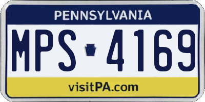 PA license plate MPS4169