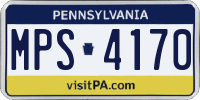 PA license plate MPS4170