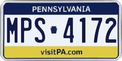 PA license plate MPS4172