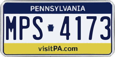 PA license plate MPS4173
