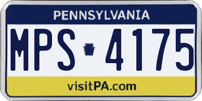 PA license plate MPS4175