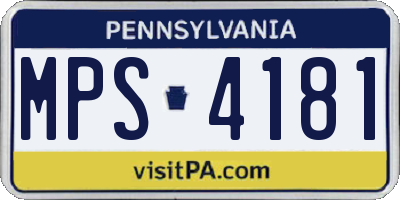 PA license plate MPS4181