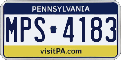 PA license plate MPS4183
