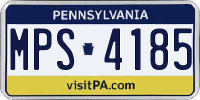 PA license plate MPS4185