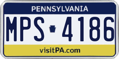 PA license plate MPS4186