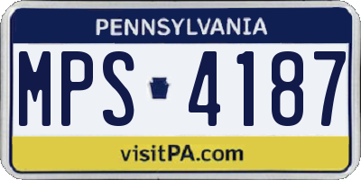 PA license plate MPS4187