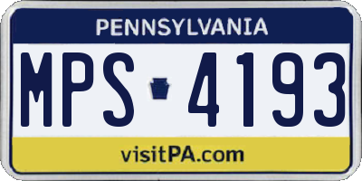 PA license plate MPS4193