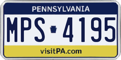 PA license plate MPS4195