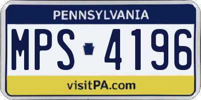 PA license plate MPS4196