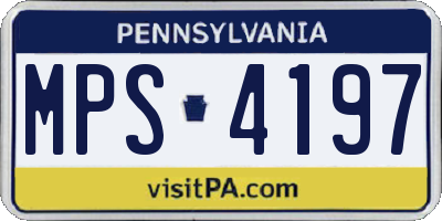 PA license plate MPS4197