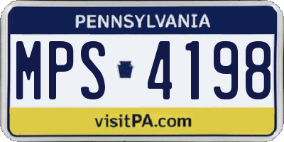 PA license plate MPS4198