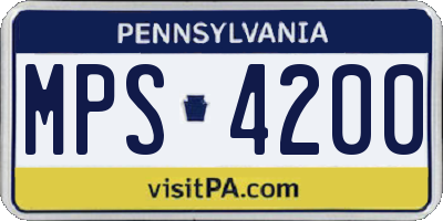PA license plate MPS4200