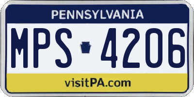 PA license plate MPS4206