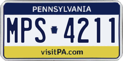 PA license plate MPS4211