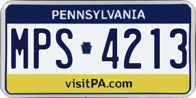 PA license plate MPS4213