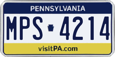 PA license plate MPS4214